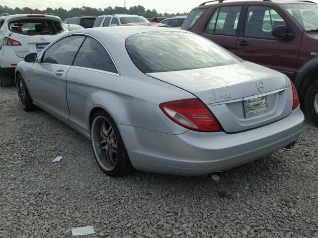 WDDEJ76X87A001133 - 2007 MERCEDES-BENZ CL 600 SILVER photo 3