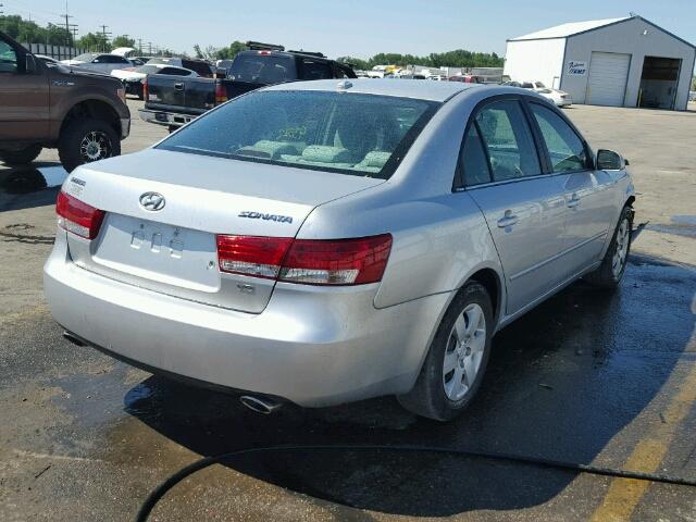 5NPET46F68H352207 - 2008 HYUNDAI SONATA GLS SILVER photo 4