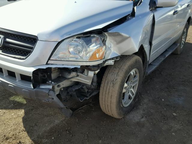 2HKYF18694H559524 - 2004 HONDA PILOT EXL SILVER photo 9