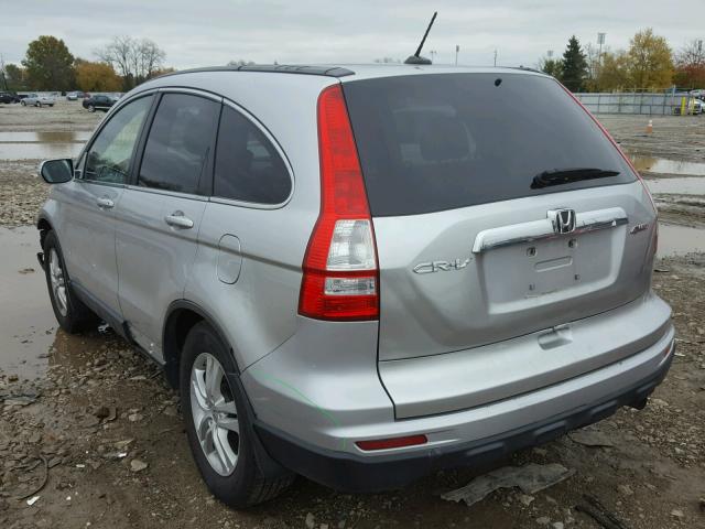 JHLRE4H78BC034676 - 2011 HONDA CR-V EXL SILVER photo 3