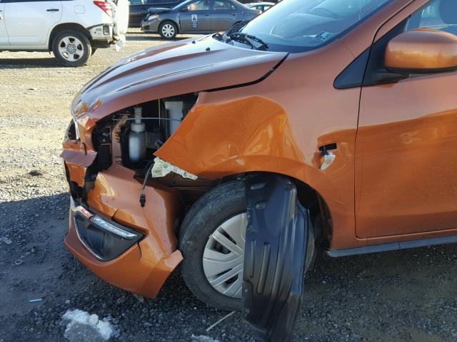 ML32A3HJXHH000334 - 2017 MITSUBISHI MIRAGE ES ORANGE photo 9