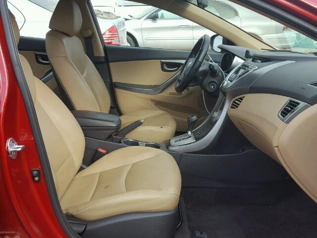 KMHDH4AE1BU111580 - 2011 HYUNDAI ELANTRA GL RED photo 5