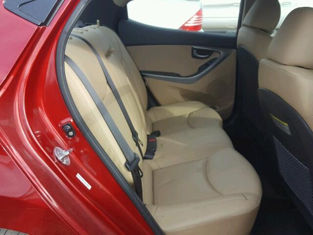 KMHDH4AE1BU111580 - 2011 HYUNDAI ELANTRA GL RED photo 6