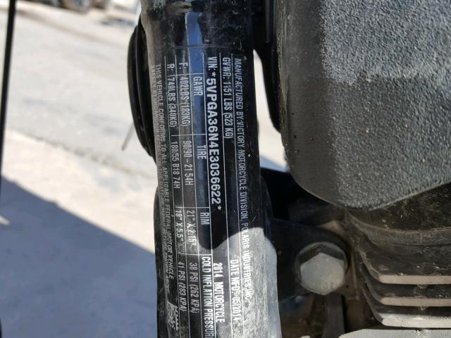 5VPGA36N4E3036622 - 2014 VICTORY MOTORCYCLES VEGAS 8-BA BLACK photo 10