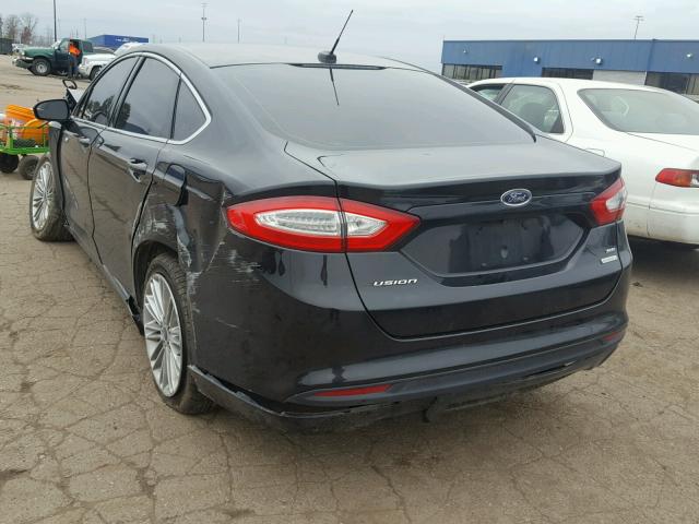 3FA6P0HR6DR384600 - 2013 FORD FUSION SE BLACK photo 3