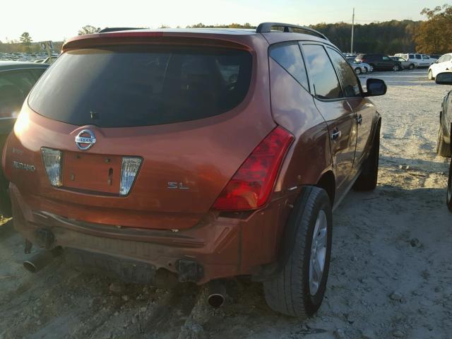 JN8AZ08T53W100934 - 2003 NISSAN MURANO SL ORANGE photo 4