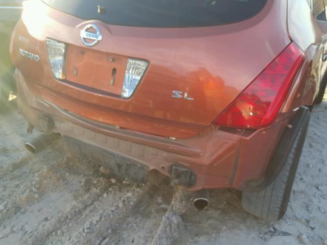 JN8AZ08T53W100934 - 2003 NISSAN MURANO SL ORANGE photo 9