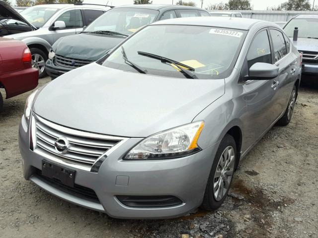 3N1AB7AP8EL633409 - 2014 NISSAN SENTRA S GRAY photo 2