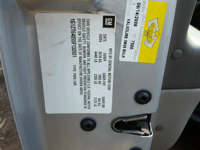 1G1ZT64855F132931 - 2005 CHEVROLET MALIBU MAX 银色 照片 10