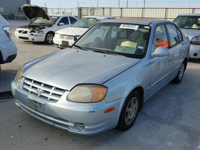 KMHCG45C94U516550 - 2004 HYUNDAI ACCENT GL BLUE photo 2