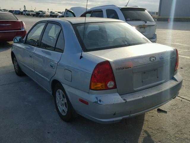 KMHCG45C94U516550 - 2004 HYUNDAI ACCENT GL BLUE photo 3