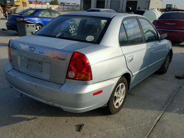 KMHCG45C94U516550 - 2004 HYUNDAI ACCENT GL BLUE photo 4