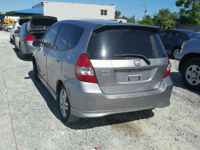 JHMGD38618S016459 - 2008 HONDA FIT SPORT SILVER photo 3