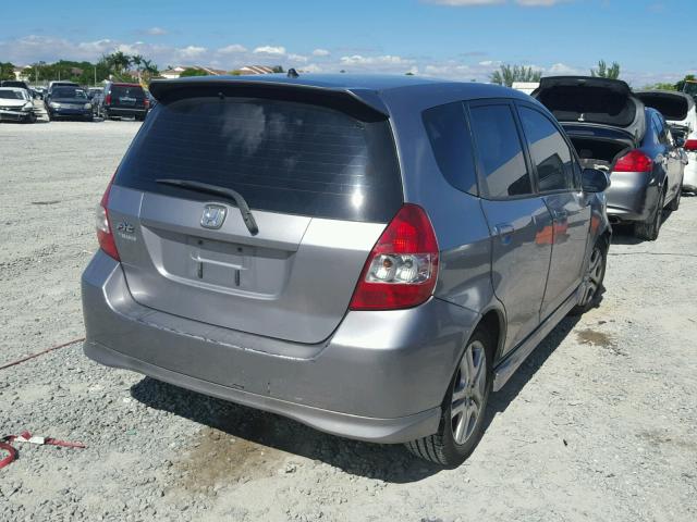 JHMGD38618S016459 - 2008 HONDA FIT SPORT SILVER photo 4