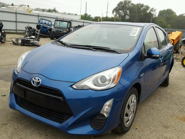 JTDKDTB34G1129997 - 2016 TOYOTA PRIUS C BLUE photo 2