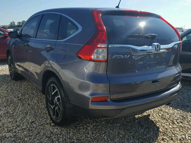 5J6RM3H42GL024243 - 2016 HONDA CR-V SE GRAY photo 3