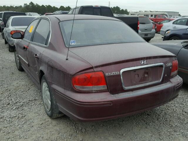 KMHWF25H32A678463 - 2002 HYUNDAI SONATA GL MAROON photo 3