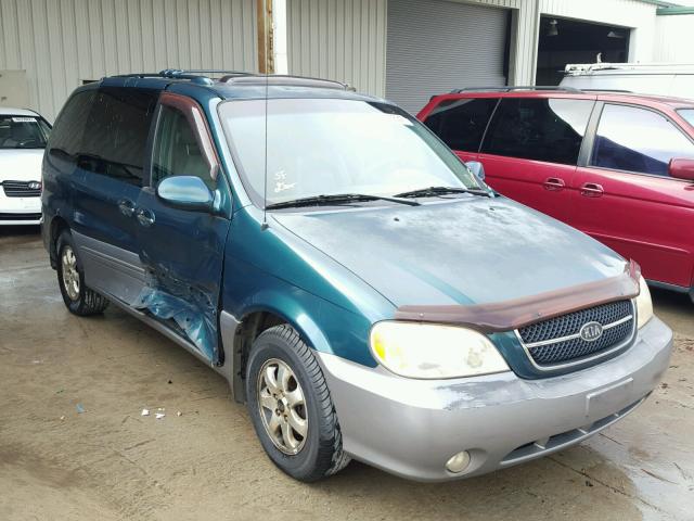 KNDUP131246600562 - 2004 KIA SEDONA GREEN photo 1