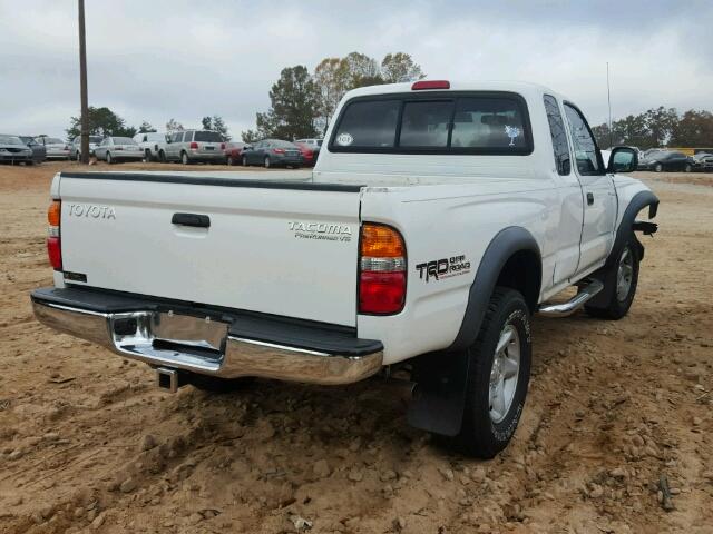 5TESN92N13Z148976 - 2003 TOYOTA TACOMA XTR WHITE photo 4