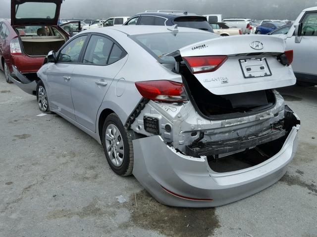 KMHD74LF2HU070006 - 2017 HYUNDAI ELANTRA SE SILVER photo 3