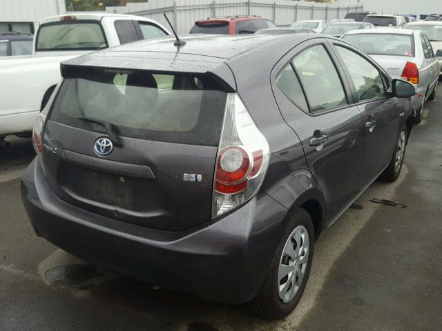 JTDKDTB39D1048537 - 2013 TOYOTA PRIUS C GRAY photo 4