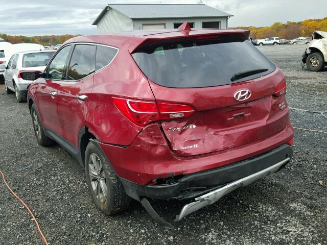 5XYZTDLB0FG301440 - 2015 HYUNDAI SANTA FE S RED photo 3