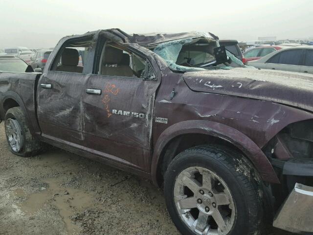 1C6RD6NT4CS147052 - 2012 DODGE RAM 1500 L MAROON photo 9