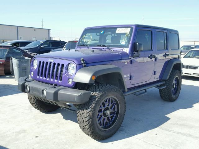 1C4BJWDG4HL609392 - 2017 JEEP WRANGLER U PURPLE photo 2