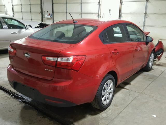 KNADN4A31F6441948 - 2015 KIA RIO EX RED photo 4