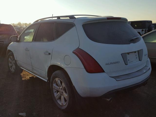 JN8AZ08W66W543270 - 2006 NISSAN MURANO SL WHITE photo 3