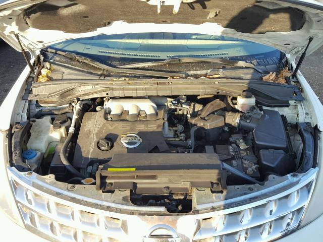 JN8AZ08W66W543270 - 2006 NISSAN MURANO SL WHITE photo 7