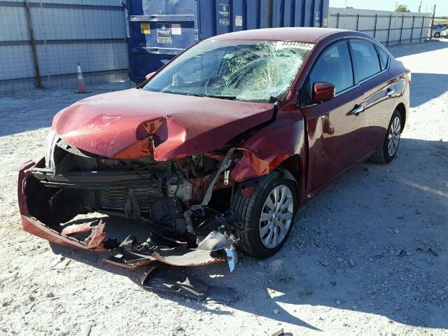 3N1AB7AP6EY239815 - 2014 NISSAN SENTRA S RED photo 2