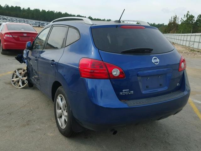 JN8AS58T08W007182 - 2008 NISSAN ROGUE S BLUE photo 3