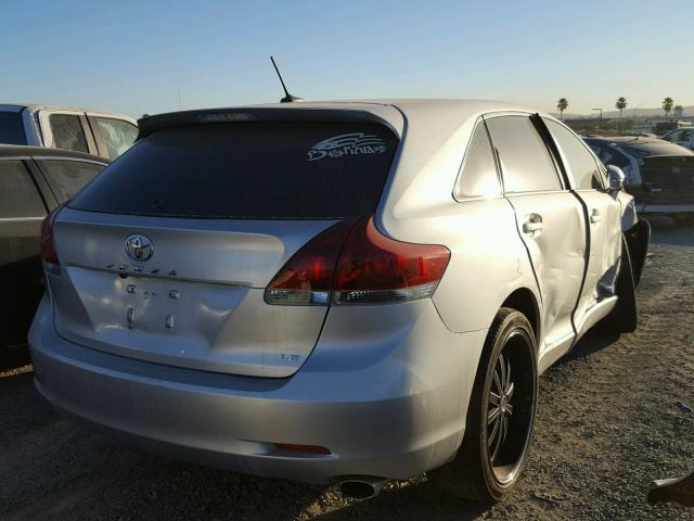 4T3ZA3BB6EU085174 - 2014 TOYOTA VENZA LE SILVER photo 4