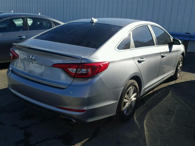 5NPE24AF8FH177417 - 2015 HYUNDAI SONATA SE GRAY photo 4