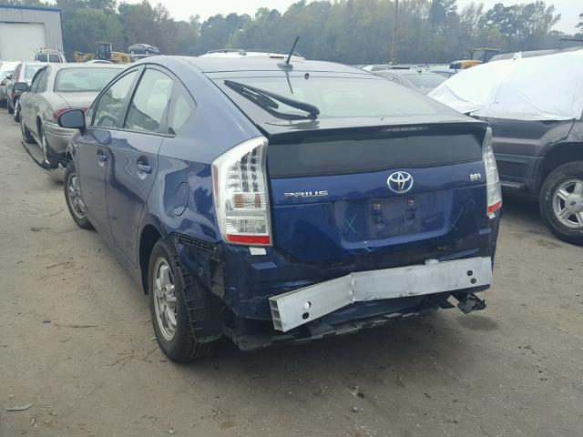 JTDKN3DU8B1448217 - 2011 TOYOTA PRIUS BLUE photo 3