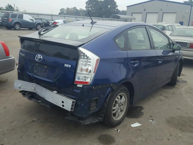 JTDKN3DU8B1448217 - 2011 TOYOTA PRIUS BLUE photo 4