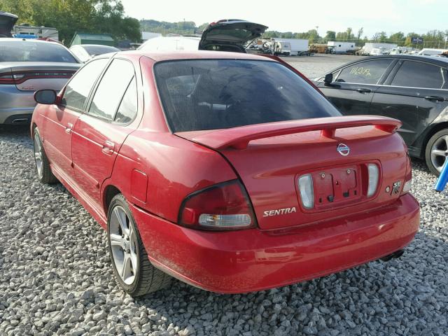 3N1AB51D63L723701 - 2003 NISSAN SENTRA SE- RED photo 3