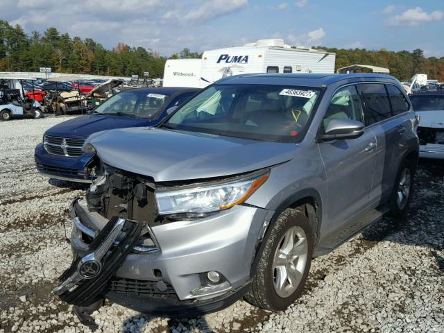 5TDYKRFH0ES015407 - 2014 TOYOTA HIGHLANDER SILVER photo 2