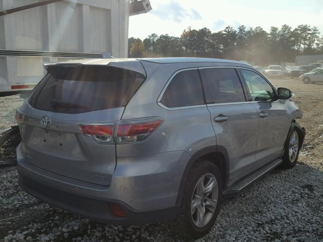 5TDYKRFH0ES015407 - 2014 TOYOTA HIGHLANDER SILVER photo 4