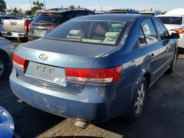 5NPEU46F26H098750 - 2006 HYUNDAI SONATA GLS BLUE photo 4