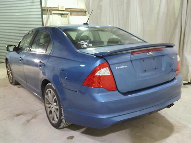 3FAHP0HA1AR267912 - 2010 FORD FUSION SE BLUE photo 3