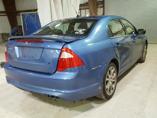 3FAHP0HA1AR267912 - 2010 FORD FUSION SE BLUE photo 4