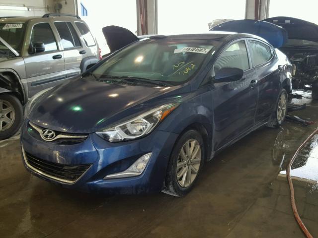 5NPDH4AE3FH594042 - 2015 HYUNDAI ELANTRA SE BLUE photo 2