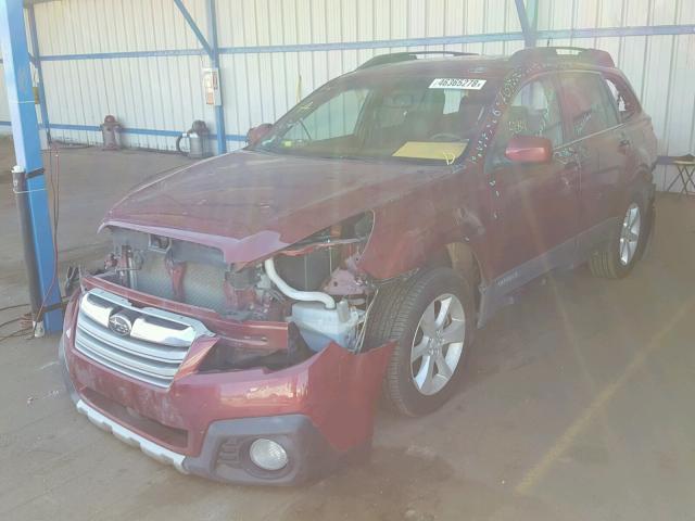 4S4BRDJC7D2255412 - 2013 SUBARU OUTBACK 3. BURGUNDY photo 2