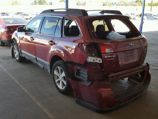 4S4BRDJC7D2255412 - 2013 SUBARU OUTBACK 3. BURGUNDY photo 3