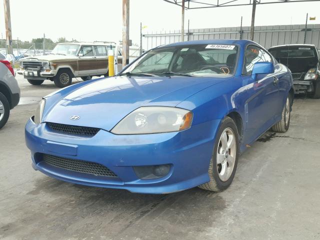 KMHHM65D35U173836 - 2005 HYUNDAI TIBURON BLUE photo 2