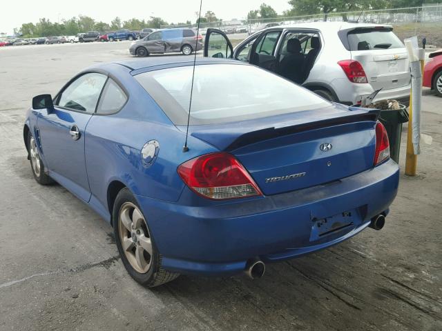 KMHHM65D35U173836 - 2005 HYUNDAI TIBURON BLUE photo 3