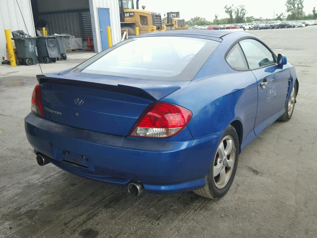 KMHHM65D35U173836 - 2005 HYUNDAI TIBURON BLUE photo 4