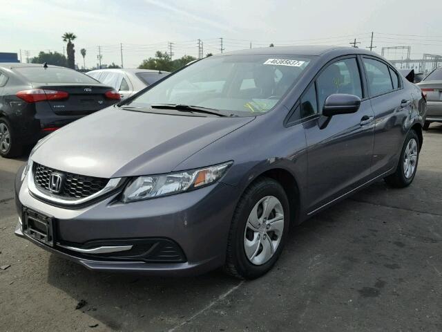 19XFB2F5XEE202815 - 2014 HONDA CIVIC LX GRAY photo 2